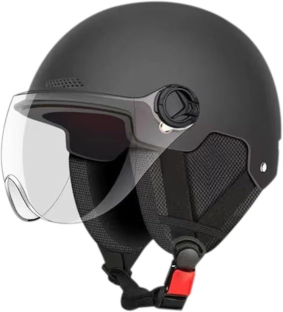 Open Face Half Helmet, Lightweight Motorcycle Scooter Helmet With UV Visor