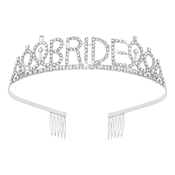 Bachelorette Party Decorations, Wedding Tiaras for Bride, Silver Tiara, Bridal Shower Decorations, Bachelorette Party Favors, Bachelorette Gifts for Bride