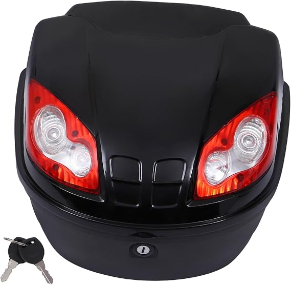 Mobestech Box Trunk Rear Motorcycle Black Backrest Engineering Plastic Tail
