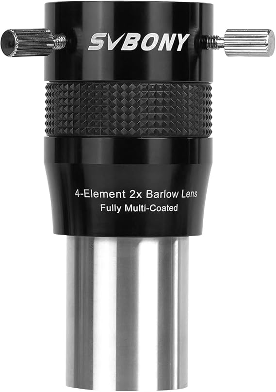SVBONY 216 2X Barlow Lens, 1.25 FMC Barlow Lens Telescope Accessory