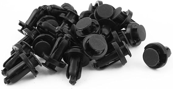uxcell Black Plastic Rivets Fastener Car Bumper Push Clips 30mm Long 25 Pcs