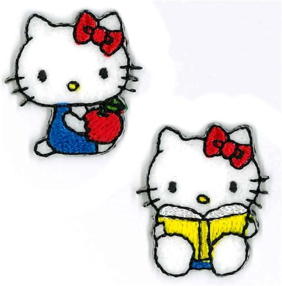 Kiyohara Sanrio Characters Mini Patch, Iron-on KT Kitty, 2-Pack RIO-3001