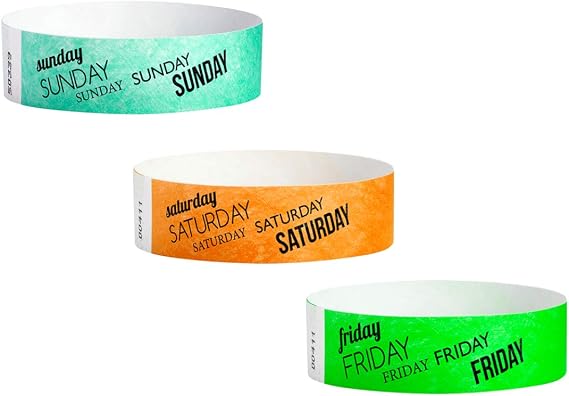 1,500 WristCo Tyvek Wristbands Weekend Variety Pack