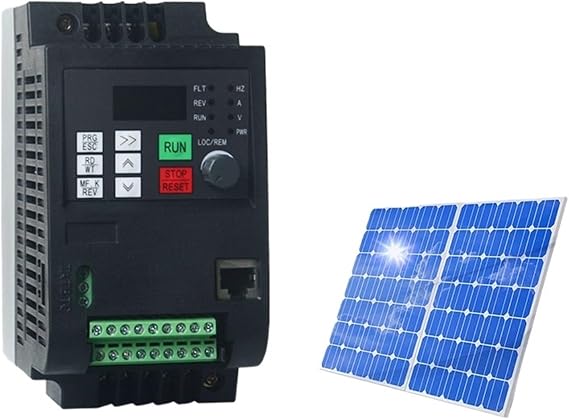 Solar Variable Frequency Drive AC 220V and 380V 1.5kW Adjustable Speed Controller Inverter 3 Phrase VFD Water Pump Motor Drive(Solar 0.75kw 1hp,1P or 3P 220V)