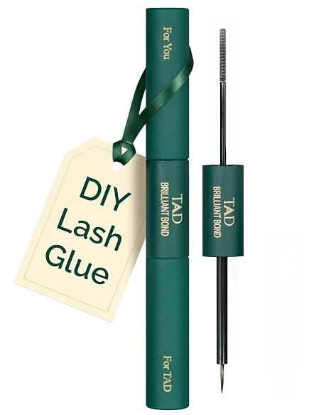 TAD Beauty Brilliant Bond Adhesive - DIY Lash Glue for Cluster Lashes - Dual Sided White and Black Bond - Cyanoacrylate Free Formula, Dries Clear, Long Lasting Extension, At Home Lash Use - 5 mL x 2