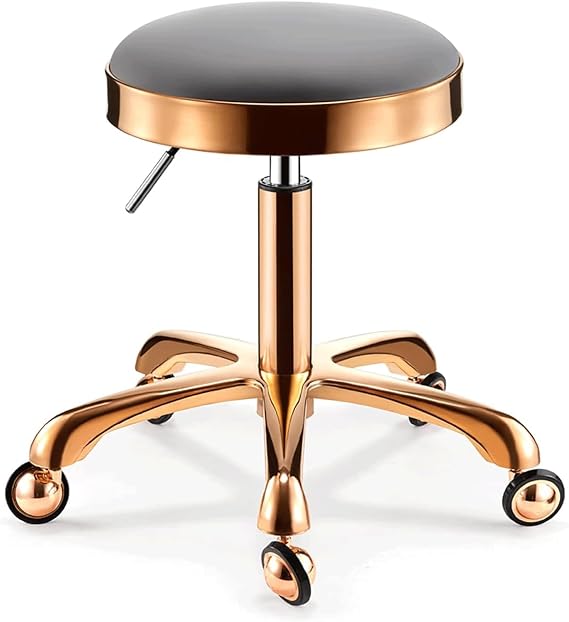 Rolling Stool with Stainless Steel Wheels, Adjustable Heavy Duty Swivel Chair for Kitchen, Office, Lab, Massage