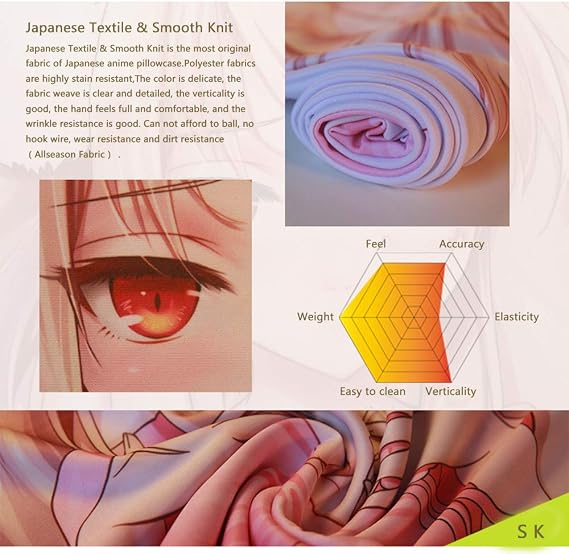 Akeno Himejima Rias Gremory High School DxD Princess Body Pillowcase Japanese Textile & Smooth Knit 150cmx50cm(60inx20in) Double-Sided Manga Long Pillow Cover Anime Cushion Cases