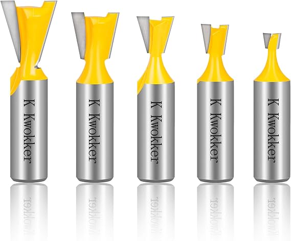 Dovetail Router Bit 1/2 Shank, Dovetail Jig, Router Bit Set, 1/4" 1/2" 3/8" 5/8" 3/4" Dia Wood Milling Cutter Tool for The Construction of Boxes Drawers Chests and Fine Casework Woodworking