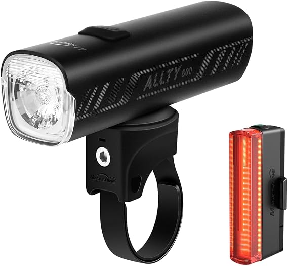 Magicshine Bike Light ALLTY 800, Tail Light SEEMEE 50 V2.0 Rear Bike Light, USB Type-C Rechargeable, IPX7 Waterproof LED Bike Light for Road, Urban Cyclists