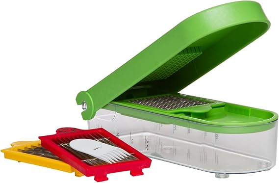 PrepWorks 3-Blade Dice & Slice Chopper Multi-Function Vegetable and Fruit Cutter, Easy to Use, Stainless Steel Blades, BPA-Free