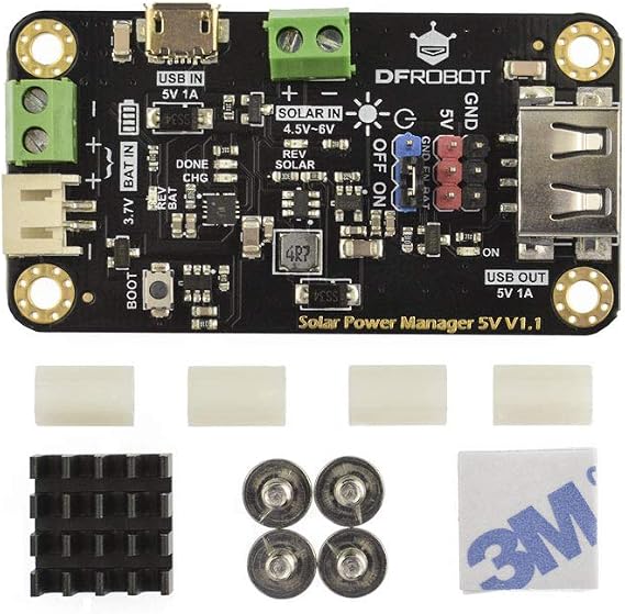 900mA MPPT Solar Panel Controller - Solar Power Manager Module for 5V Solar Panel - Support Solar and USB Charging