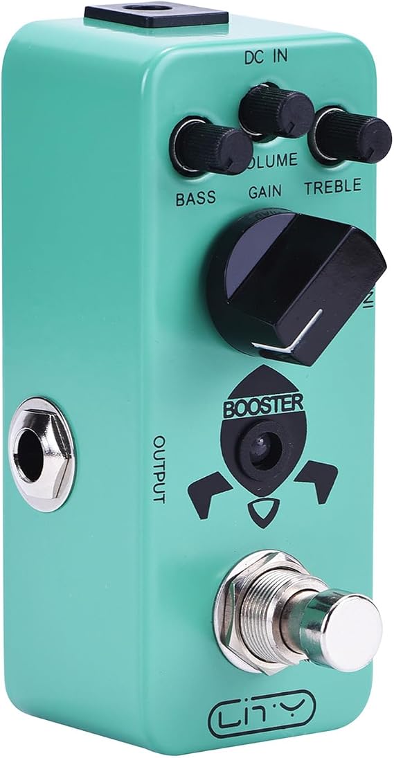 Guitar Pedal Mini Booster Effects Pedal Pure Clean Mini Boost for Electric Guitar Effect Pedal True Bypass DC 9V 6.35mm Input/Output Interface Adjustable Treble Knob
