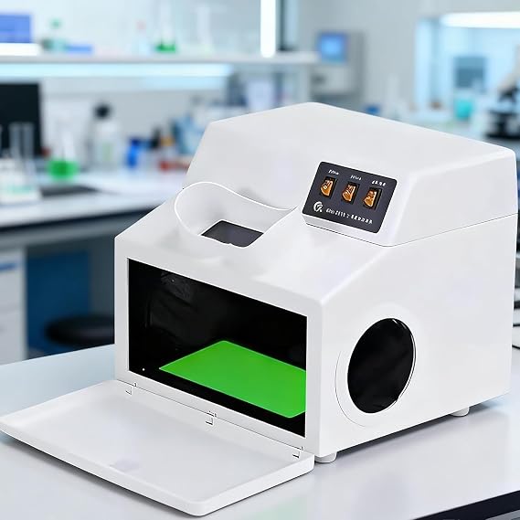 Dark Box UV Ultraviolet Analyzer, Lab Ultraviolet Analysis Tester, Lab Fluorescence Detector with Observation Window, Wavelength 254nm/365nm, UV Filter 150 * 50mm, UV Lamp Cabinet for Testing