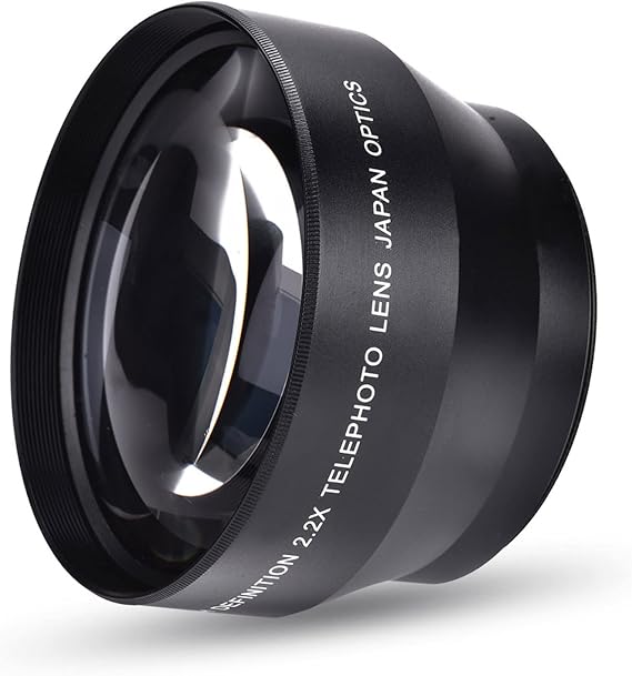Universal Teleconverter Telephoto Lens, HD Teleconverter, Telephoto Lens Cameras Accessory, Suitable for 67Mm 2.2X Size Cameras