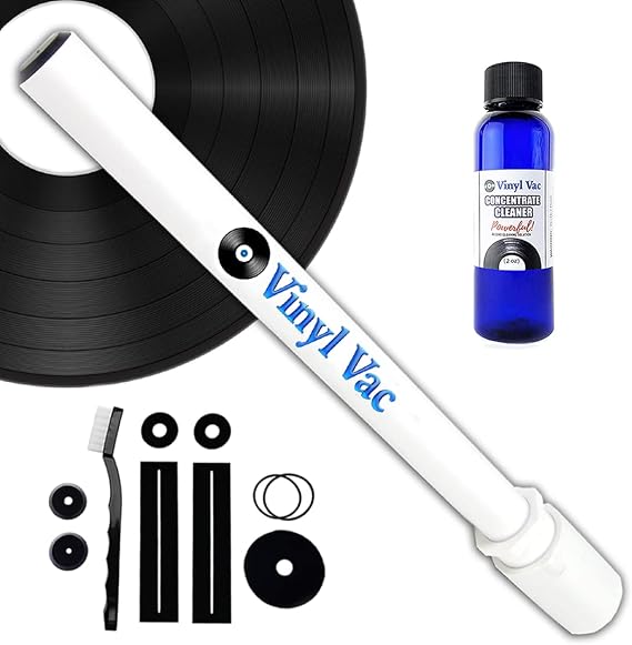 33 Combo Record Cleaning Kit 33 Concentrate Cleaner (2 oz) w/NO Alcohol - Safe for Your Records! Vinyl Record Cleaner Kit Attaches to Your Wet/Dry vac
