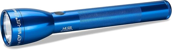 MagLite ML50L 3-Cell C LED Flashlight, Adjustable Beam, High & Low Modes, Water-Resistant - Blue