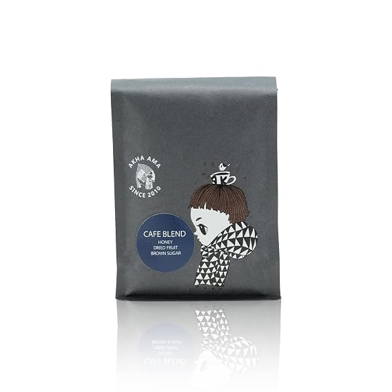 Akha Ama Whole Coffee Beans, Light and Medium Roast, 250 grams (8.8oz.) - Cafe Blend, Flavor Notes of Honey, Dried Fruit, Brown Sugar, 100% Arabica Espresso Coffee Beans From Thailand