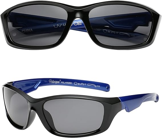 PolarSpex Kids Polarized Sports Wrap Sunglasses for Ages 2-8