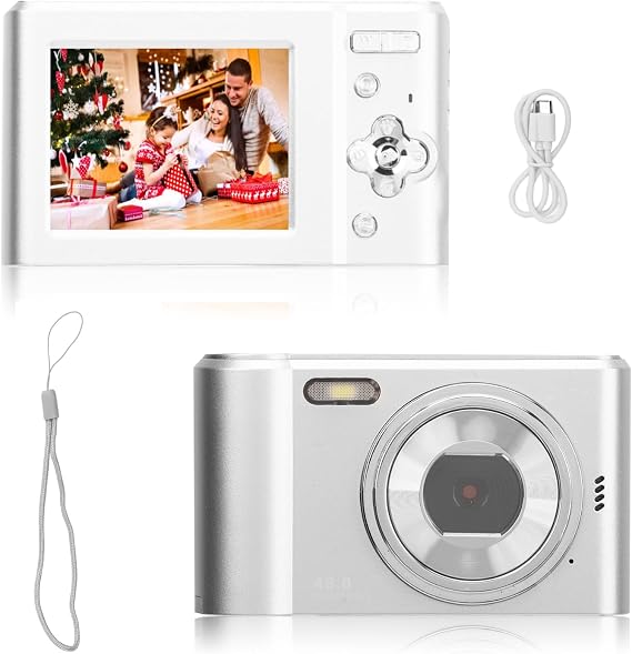 Digital Camera FHD 1080P Digital Point and Shoot Camera for Children 44MP Digital Cameras with Anti-Shake 16x Zoom Portable Kids Camera Small Camera for Boys and