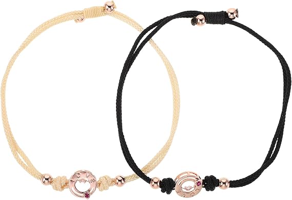Stylish Woven Alloy and Rope Wristbands Long Distance Couples Bracelets with Touch Connection Technology and Vibration Sensing for Romantic Milestones and Relationship Bonding
