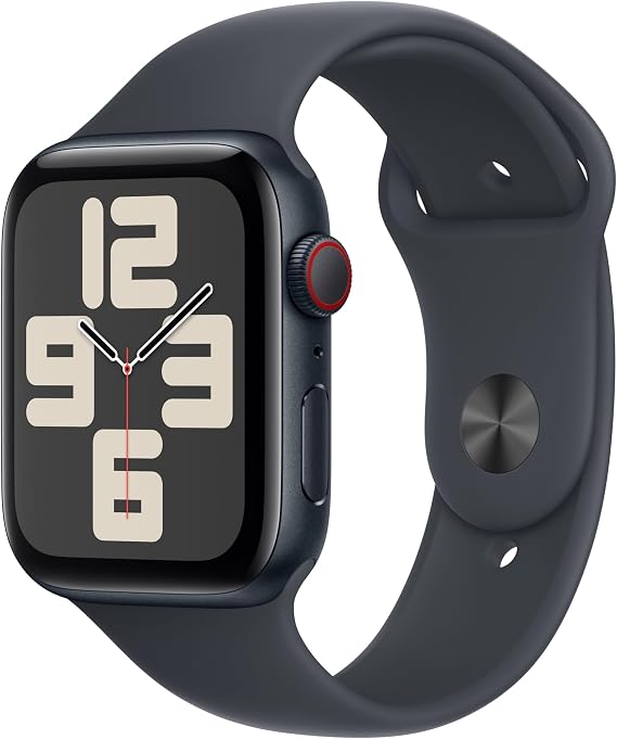 Apple Watch SE (2. nesil) GPS + Cellular 44 mm Gece Yarısı Kasa Akıllı Saat ve Gece Yarısı Spor Kordon - M/L. Fitness ve Uyku Takibi, Trafik Kazası Algılama, Kalp Atış Hızı Takibi, Retina Ekran