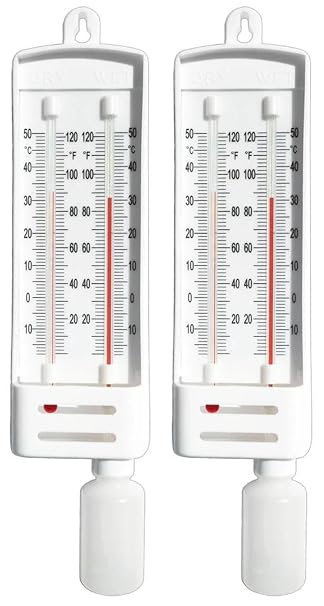 Sper Scientific Precision Wet & Dry Bulb Masons Hygrometer 736740 - Dual Thermometer Humidity Meter for Meteorology, Greenhouses, Laboratories, HVAC & Environmental Science - 2 pc