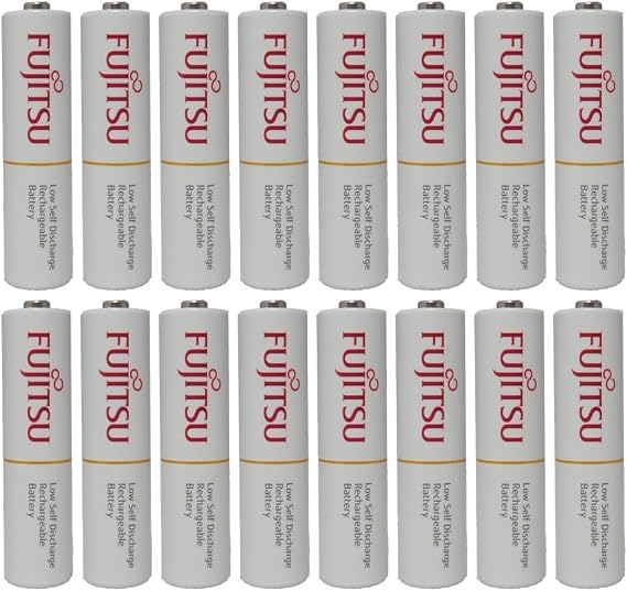Fujitsu 16 AAA Ready-to-use 2,100 Times Rechargeable NiMH 1.2V 800mAh (Min. 750mAh) Made in Japan Batteries