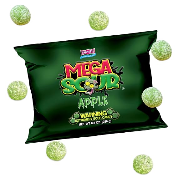 Barnetts Mega Sour Apple Fizz Candy 250g - Handmade British Hard Sweets Extreme Sour Candy Challenge