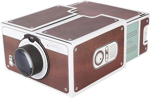 DIY Cardboard Smartphone Projector, Mini Home Theater Portable Smart Mobile Phone Projector Small Home Cinema Phone Screen Magnifier Support 8X Image Magnification