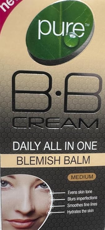 Pure BB Cream Daily All in One Blemish Balm, Medium Shade, Skin Tone Evening, Hydrating Formula