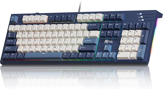 RK ROYAL KLUDGE R104 Wired Mechanical Keyboard Full Size, Gasket Mount