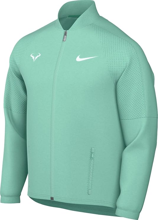 Nike DRI FIT RAFA NADAL US SERIES MEN'S TENNIS JACKET, Emerald Rise/Emerald Rise/White, 2XL