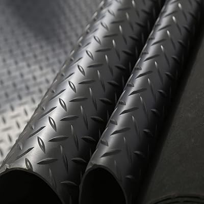 2ft 3ft 4ft 5ft 6ft 10ft Heavy Duty Garage Floor Runner & Protector Mat - Slip Resistant Diamond Plate Rubber Mats - Water, Spill & Stain Resistant,Black0.5X0.8m1.6X2.6ft