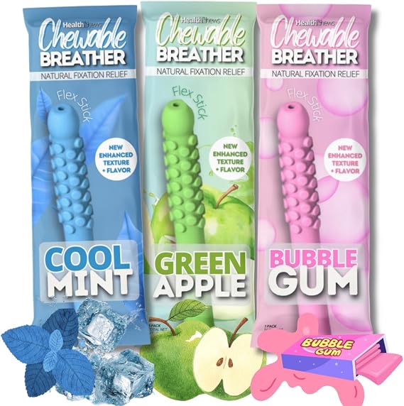 3-Mix | Sensory Breathing Tool | Calm Wellness Relaxation | Flexi Chewable | Pocket Size | Habit Support | Aromatherapy (Flavor Blast 3 Mix C)