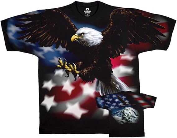 Liquid Blue Men's Plus-Size American Eagle T-Shirt