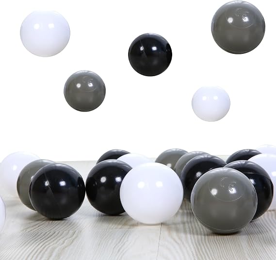 Colorful 100pcs Ball Pit Balls 2.2-inch Plastic Balls Crush Proof Stress Balls for Kids Pool Ball Playhouse Pit Accessories
