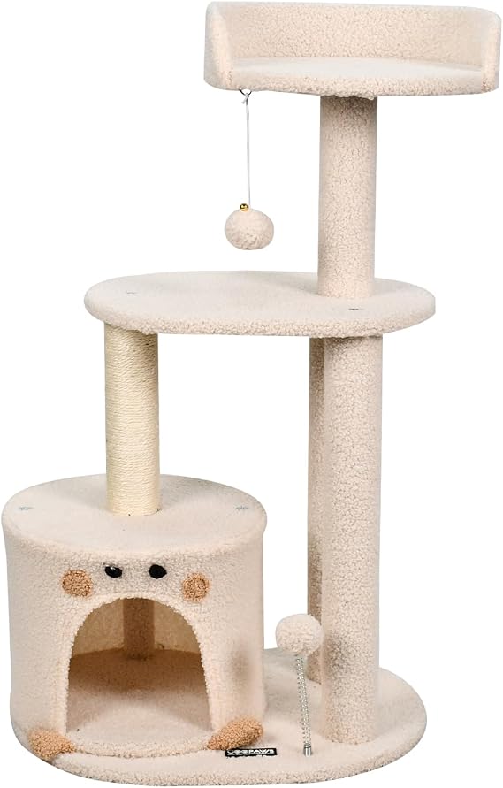 33-in Heavy-Duty Cat Tree, Level Tower with Sisal Scratching Posts