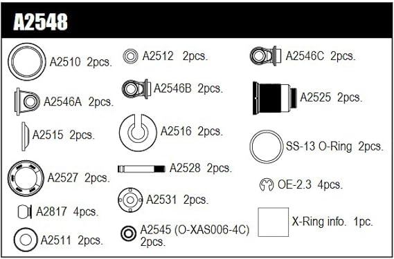 Mugen Seiki Shock Set (1 Pair): MTC2R