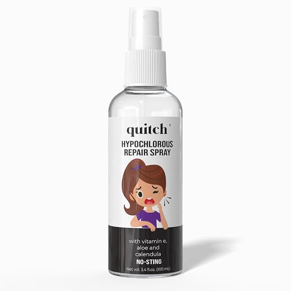 Quitch Piercing Aftercare Spray with Hypochlorous Acid, No Alcohol