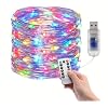 5 Metre RENKLİ 50LED Işıklar Peri Işıkları 8 MOD RGB Işıkları USB Çok Renkli Işık Peri Dize Işıkları Tel Fonksiyonlu Süsleme İnce Telli Aydınlatmalı Şerit Led Yılbaşı Işık Yılbaşı Süsü [Enerji Sınıfı A+]