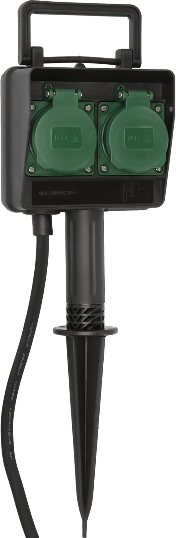 Brennenstuhl Garden Socket / Outdoor Socket 2-Way with Ground Spike