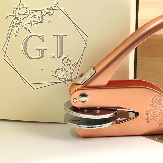 Custom Logo Embosser Stamp,Metal Seal Stamp for Logos, Crafts, Weddings & Corporate Gifts,Personalized Library Book Embosser Stamp