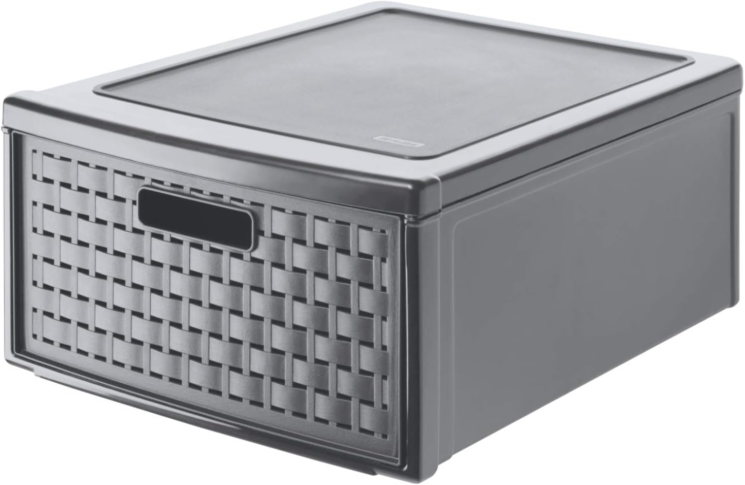 Country, Drawer box 19.2l with 1 drawer in rattan-look, Plastic PP BPA-free, anthracite, groß19,2l 45,0 x 34,0 x 20,0 cm