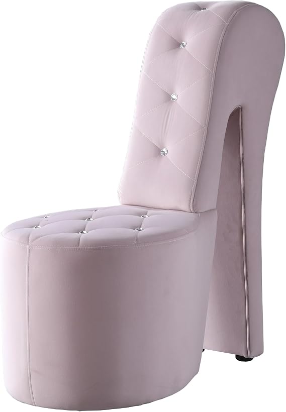 Tristam 40" Modern Glam High Heel Lounge Chair - Pink Velvet