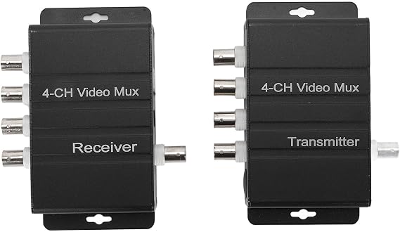 Video Multiplexer, 4CH Quad Processor Screen Splitter with Modular Design and 400m Long Distance for CCTV Security Camera