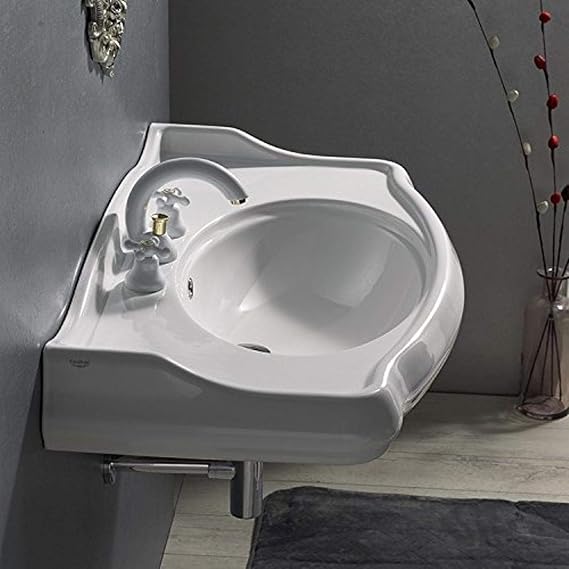 030400-U-One Hole 1837 Rectangle Ceramic Wall Mounted Sink, White