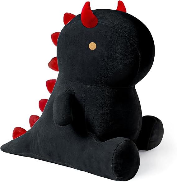 shownicer Plush Toy Dinosaur Cuddly Toy Kawaii Dino Plush Cushion Toy Plush Dinosaur Throw Cushion Cuddly Toy Gift for Children Girls 12+ Years (Black 45 cm)