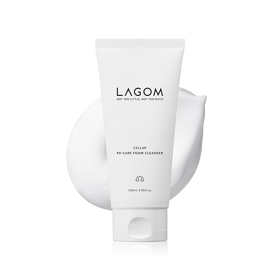 LAGOM Cellup pH Cure Foam Cleanser | Low pH, Skin Barrier Protection, Natural Deep Face Cleansing, K-Skincare, Mild, 5.5 Subacid for Sensitive Skin 4.05 Fl Oz