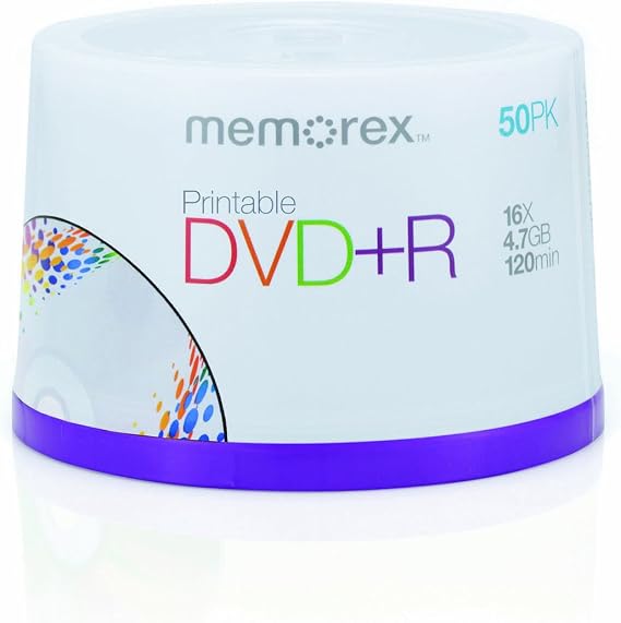 Memorex 4.7Gb/16x Printable DVD+R 50-Pack Spindle