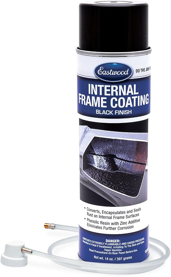 Eastwood Internal Frame Coating Aerosol | Internal chassiss Frame Rust Remover | Rust Converter and Prevention Aerosol Spray Undercoating for Vehicles |14 Oz, Black